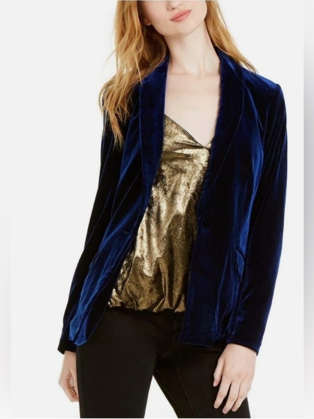 INC Blue Velvet Blazer Only Worn Once
